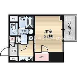 フォーリアライズ昭和南通1 1Kの間取図画像
