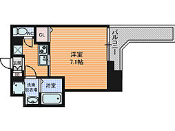 プランドール大手前レジデンス 1Kの間取図画像