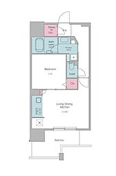 レジディア中延 5階1LDKの間取り