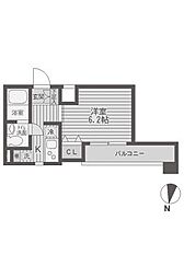 レジディア両国 7階1Kの間取り