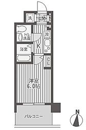 レジディア両国 4階1Kの間取り