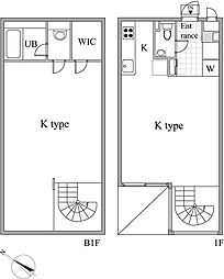 レジディア目黒II 1階1LDKの間取り