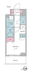 レジディア大森2 ワンルームの間取図画像