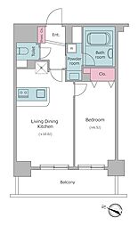 レジディア神田東 1LDKの間取図画像