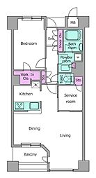 レジディアタワー上池袋パークサイド 1SLDKの間取図画像