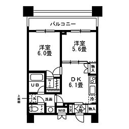 レジディア錦糸町 2DKの間取図画像