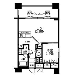 レジディア錦糸町 1LDKの間取図画像