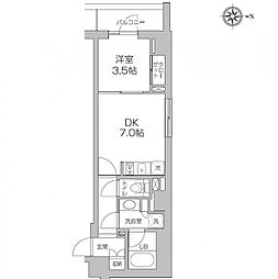 レジディア高円寺 1DKの間取図画像
