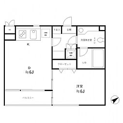 RESIDIA笹塚 1DKの間取図画像