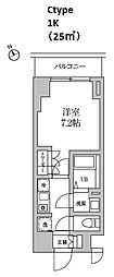 RESIDIA日本橋馬喰町2 1Kの間取図画像