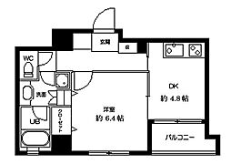 ラクラス田原町 1DKの間取図画像