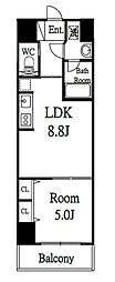 ブラービ南船場 1LDKの間取図画像