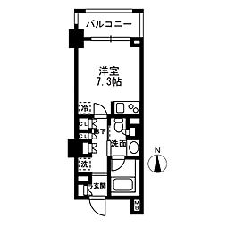 レジディア中落合-B ワンルームの間取図画像