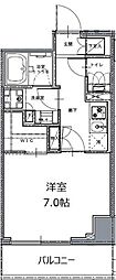レジディア白金高輪2 1Kの間取図画像