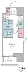 レジディア大森2 1Kの間取図画像