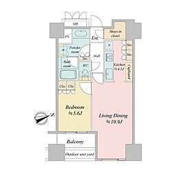 ウエストパークタワー池袋 1LDKの間取図画像
