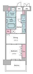 レジディア文京本郷 2Kの間取図画像