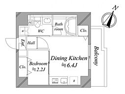 レジディア板橋本町プレイス 1DKの間取図画像