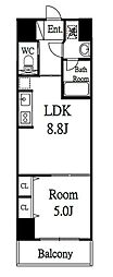 ブラービ南船場 1LDKの間取図画像
