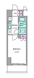 レジディア木場 1Kの間取図画像