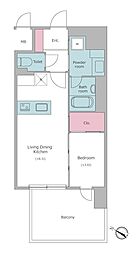 J.GRANCourt京町堀 1LDKの間取図画像