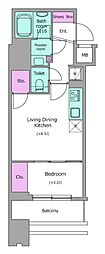 NL武蔵小杉レジデンス 1LDKの間取図画像