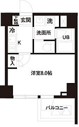 レジディア白金高輪 1Kの間取図画像