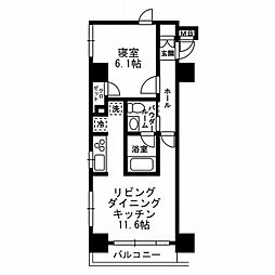 レジディア月島3 1LDKの間取図画像