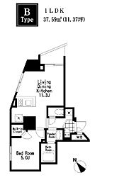 レジディア大森3 1LDKの間取図画像