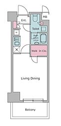 レジディア杉並方南町 1Kの間取図画像