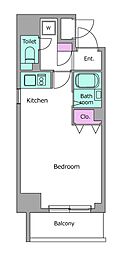 レジディア大井町 ワンルームの間取図画像