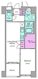 レジディア日本橋浜町 1LDKの間取図画像