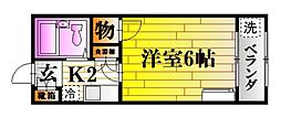 長山コーポラス 1Kの間取図画像