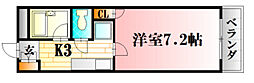 第二岡田ビル 3階1Kの間取り