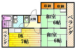 アーバン2 2DKの間取図画像