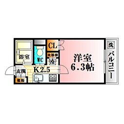 レジデンス白井 1Kの間取図画像