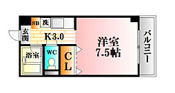 ベリーベル 1Kの間取図画像