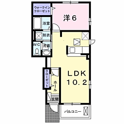 サニーユニゾンC 1LDKの間取図画像
