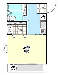 エルムハイツ追浜 1Kの間取図画像