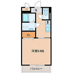 グリーンフィールド2 1Kの間取図画像