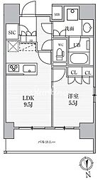 シーズンフラッツ上野稲荷町 12階1LDKの間取り