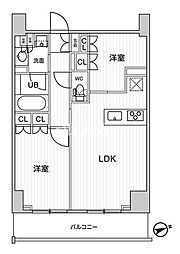 ディームス蔵前レジデンス 15階2LDKの間取り