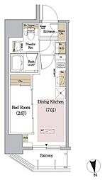 アーバネックス新御徒町 9階1DKの間取り