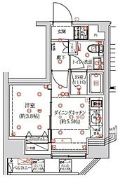 クオリタス浅草橋（QUALITAS浅草橋） 3階1DKの間取り