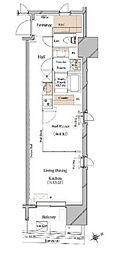ブランシエスタ浅草蔵前 1LDKの間取図画像