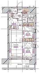 ブランシエスタ浅草蔵前 3階2LDKの間取り