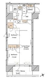 ブランシエスタ浅草蔵前 2LDKの間取図画像