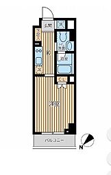 オーキッドレジデンス蔵前II 4階1Kの間取り