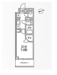 レジディア新御徒町II 6階1Kの間取り