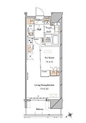 ブランシエスタ浅草蔵前 1LDKの間取図画像